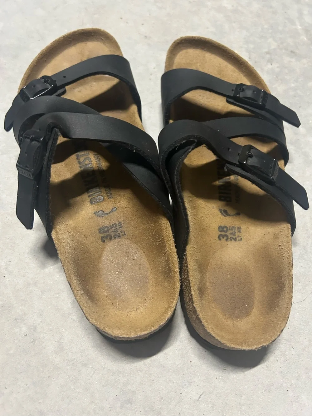 Birkenstock Black Dual-Buckle Footbed Sandals